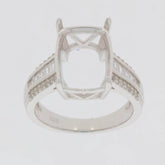 Sterling Silver Semi Mount Ring Setting Cushion CU 14X10mm D-PJC21091R - Syzjewelry